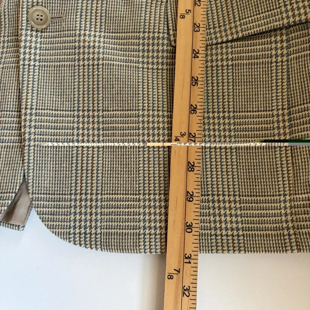Vintage Orvis Mens Houndstooth Plaid Size 42R Gray Wool USA Sport Coat Career